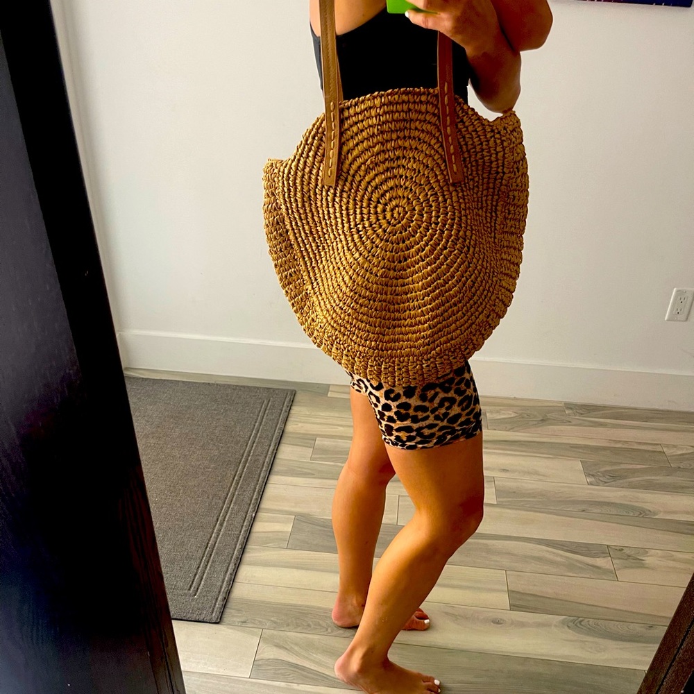 Large raffia beach bag